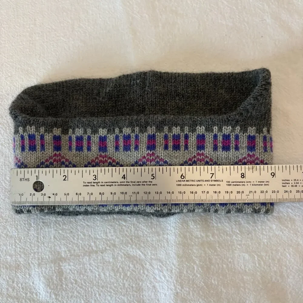 Burton The Cellar Vermont Wool Fair Isle Neck Gaiter Cowl Ski Snowboard Gray